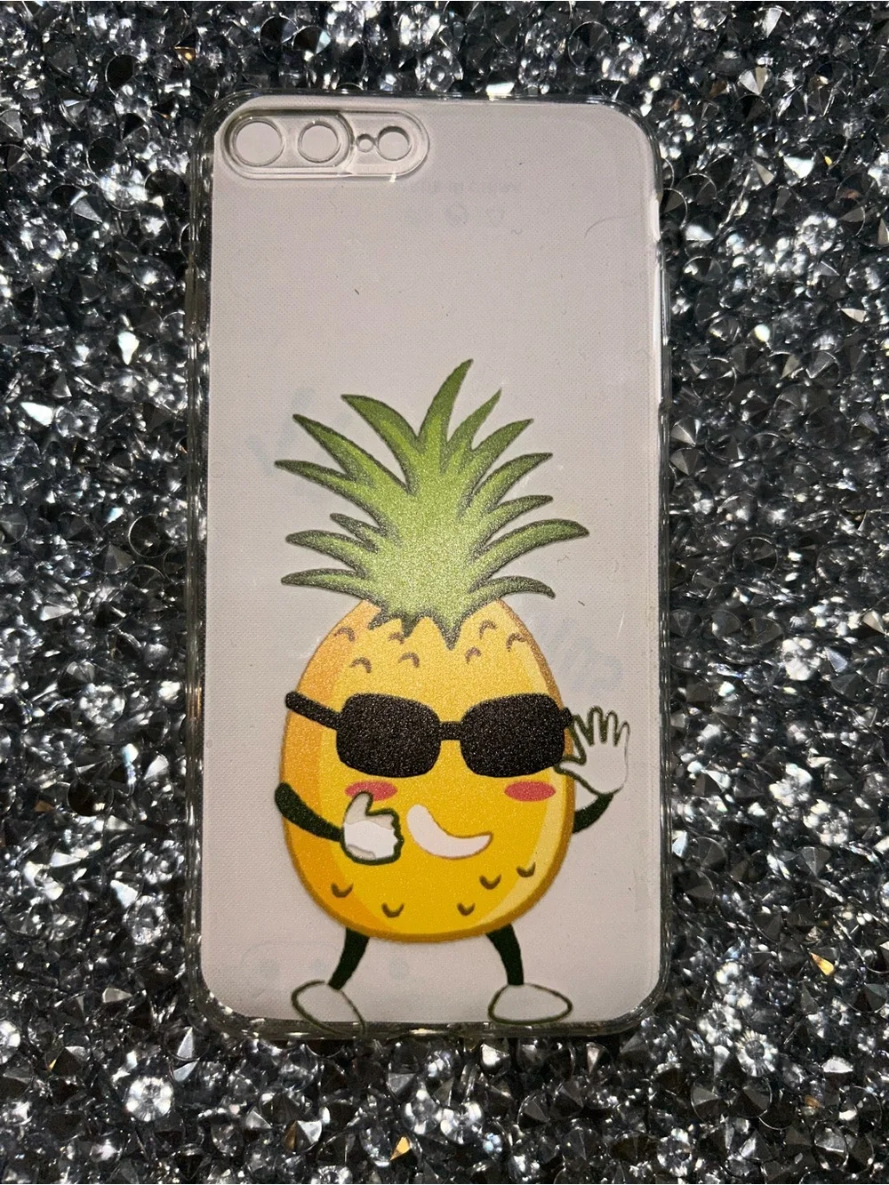 Clear Pineapple Design Phone Case - Yellow & Green